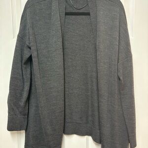 LOFT Charcoal Open Front Cardigan